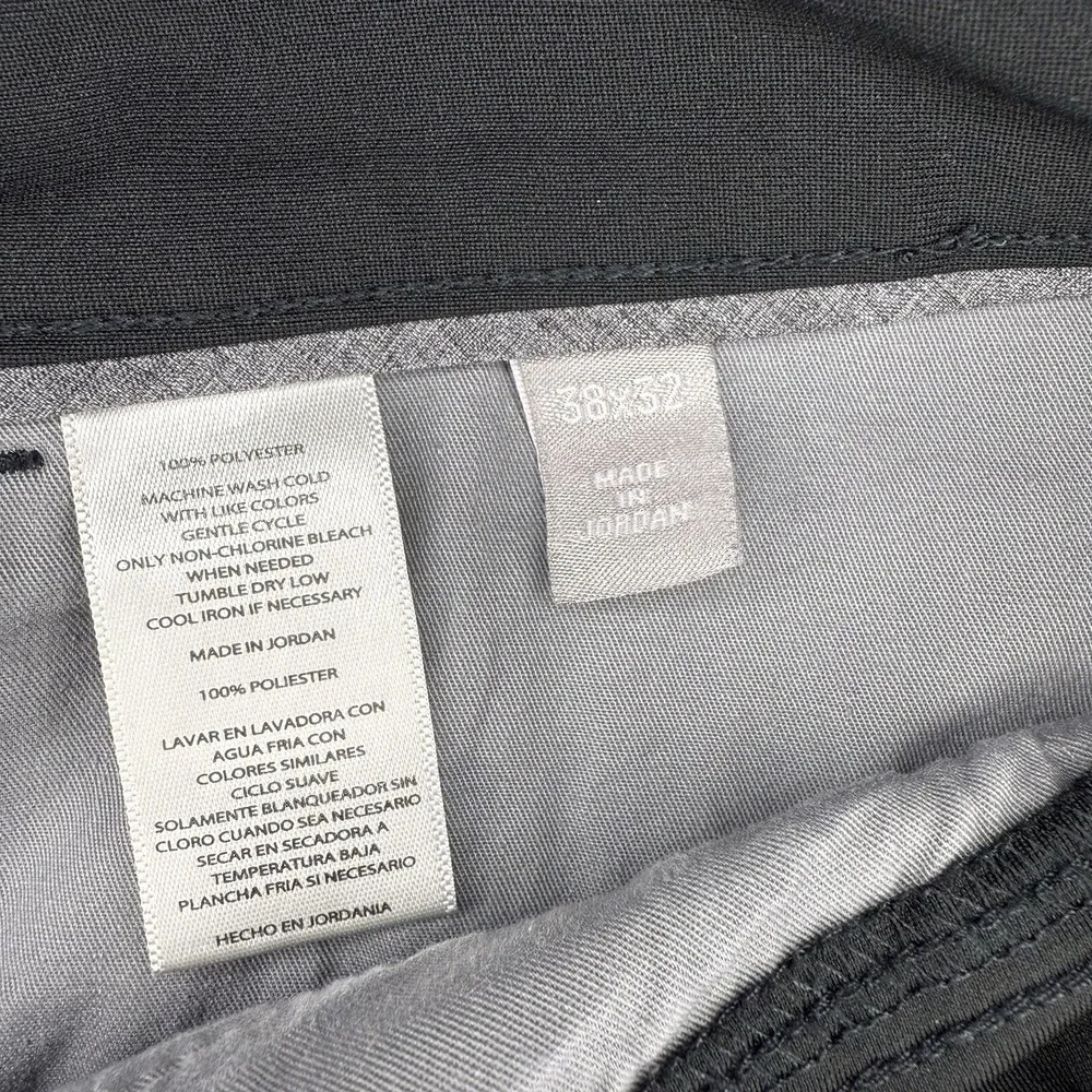 Hickey Freeman Men's Pants 38x32 Black‎ Dress Slacks Golf Performance Flat Front